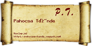 Pahocsa Tünde névjegykártya